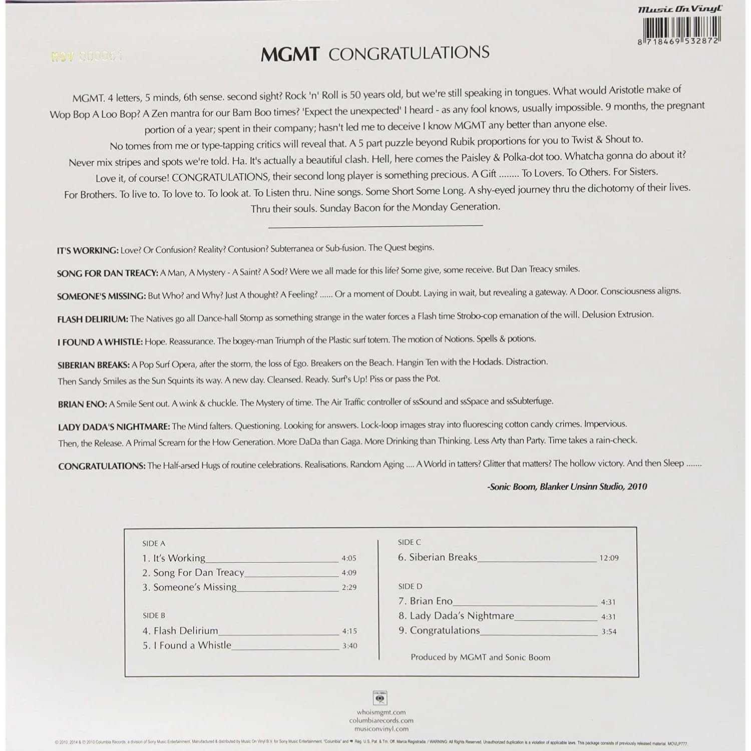 CONGRATULATIONS - MGMT [VINYL] - Image 2
