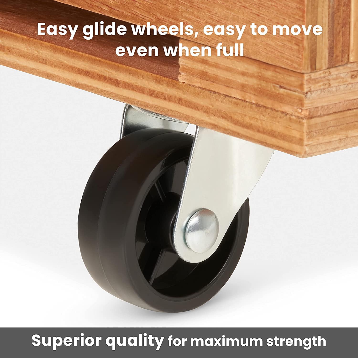 Legend Vinyl Wooden Vinyl Record Storage Crate on Wheels [Accessories] - Image 3